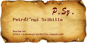 Petrányi Szibilla névjegykártya
